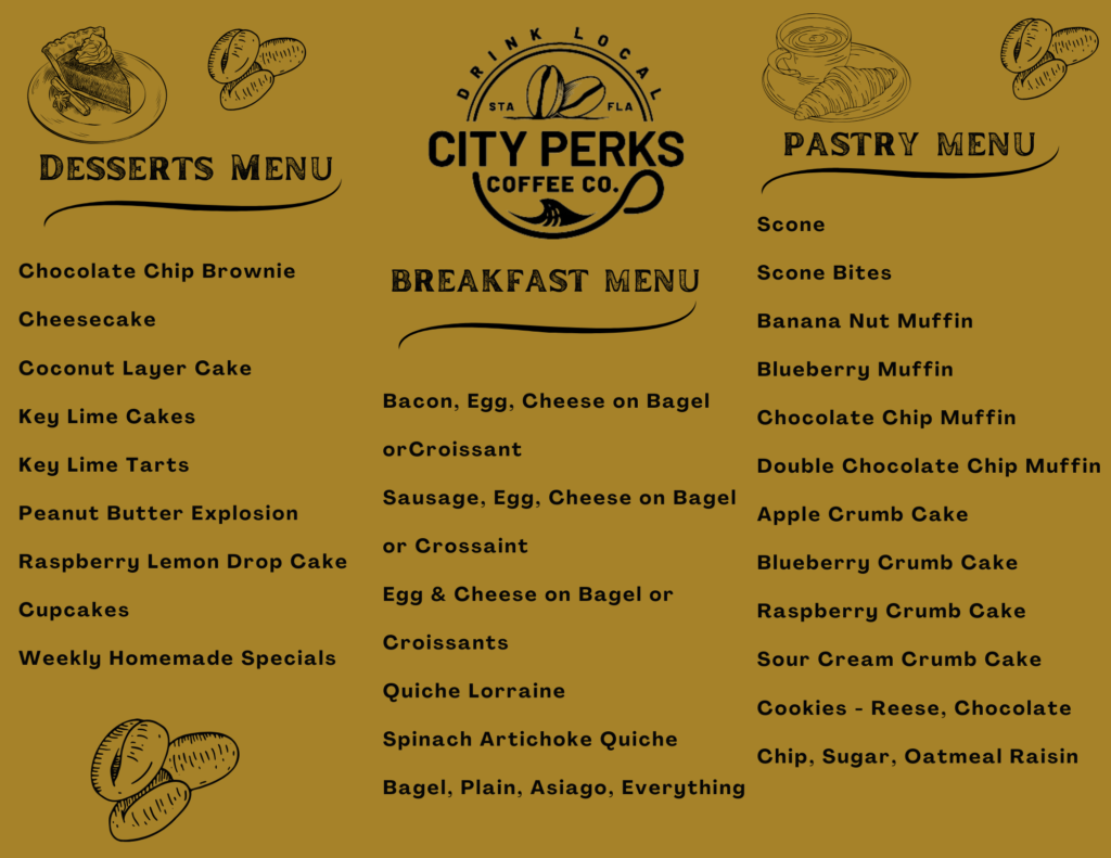 City Perks Food Menu